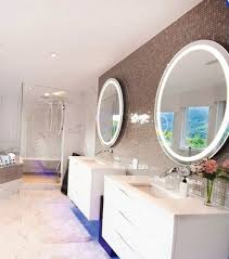 Mirrors make great pieces for bedrooms. Backlit Round Bathroom Mirror With Led Backlit Boarder Luxe Mirrors