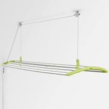 Hanging metal clothes rack • quickship item our hanging metal clothes rack uses metal tubing to support up to 48 of hanging clothes. Ceiling Mounted Drying Rack Ippinka