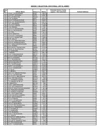 Rpp mi bahasa arab kelas 5 smt 2. Grade 1 Selection 2010 Final List Sl Army