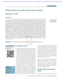 Pdf Coffea Arabica A Wonder Gift To Medical Science