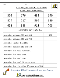 Free Place Value Worksheets Reading And Writing 3 Digit Numbers