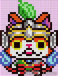 I Made The Design Of The Beads Of The Specter Watch Jibanyan Liu Bei Coloriage Gratuit Yokai Watch Point De Croix