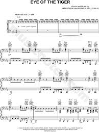 Survivor Eye Of The Tiger Sheet Music In C Minor Transposable Download Print Sheet Music Music Survivor