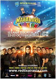 Pautan siaran langsung akan diletakkan sejurus rancangan dimulakan. Pelancongan Kini Malaysia Malaysia Tourism Now Mahaguru Spontan Live La Sangat Istana Budaya Kuala Lumpur 22 23 Oktober 2016
