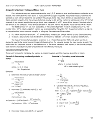 264 chemical equations to balance, including the so called mother of chemical equations! this set is often saved in the same folder as. Moles Stoichiometry Worksheet W1 Avogadro S Number