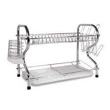 Brushed gunmetal stainless steel dish drying handmade roller mat kitchen rack. Better Chef 16 Inch 2 Level Dish Rack Walmart Com Dish Racks Chef Dishes Home Basics