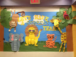 Jungle theme activities great for a classroom theme with preschool and kindergarten. Jungle Animal Bulletin Board Idea Preschoolplanet