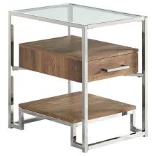 The decmode metal storage bench with fabric cushion gives you a seating and storage solution evocative of the vintage. Elements International Matrix Metal Wood Rectangle Storage Side Chair Table With Glass Top Lindy S Furniture Company End Tables