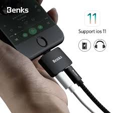 Benks For Iphone 7 8 Plus 2 In 1 Audio Charging Adapter Ios 11 3 5mm Headphone Jack Aux Charger Connector Converter For Iphone7 Revie Iphone 7 Iphone Headphone