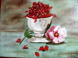 Painting Red Berries And Flowermural Art Fruitsstill Life Etsy Etsy Art Mural Art Art