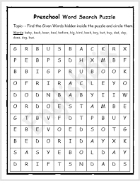 Print the template and cut out the geometric playing pieces. Preschool Word Search Puzzles Printables Englishbix