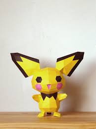 3d Papercraft Pokemon Pichu Diy Templates Etsy Papercraft Pokemon Paper Crafts Diy Templates