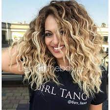 Synthetic Wig Curly Wavy Curly Wig Blonde Medium Length Brown Blonde Synthetic Hair Women S Ombre Hair Dark Roots Middle Part Blonde 2021 Us 16 63 Hair Styles Balayage Hair Curly Hair Styles Naturally
