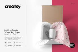 Download Mailing Box Wrapping Paper Mockup Paper Mockup Wrapping Paper Mockup