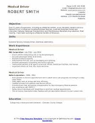 A medical resume template is actually a professional resume which is prepared or used by job seekers to apply at their dreamed job. Medical Driver Resume Samples Qwikresume