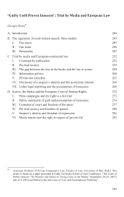 International, france, société, economie, culture, environnement, blogs. Https Www Nomos Elibrary De 10 5771 9783845213859 243 Guilty Until Proven Innocent Trial By Media And European Law Page 1