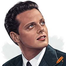 Illustrated portrait of a man looking up, wearing a suit.