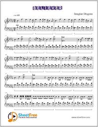 37713768 imagine john lennon piano sheet music. Believer By Imagine Dragons Sheet Music For Piano Download