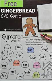Free Gingerbread Cvc Game Phonics Kindergarten Christmas Kindergarten Kindergarten Reading