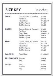 Bedding Size Chart For Blanket Lengths Etc Sewing Sewing