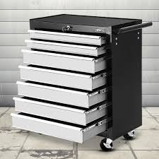 Look for the perfect cabinet to organize toys, tools, tech, and everything in between. Giantz Tool Chest And Trolley Box Cabinet 7 Drawers Cart Garage Storage Black And Silver Super Buyer