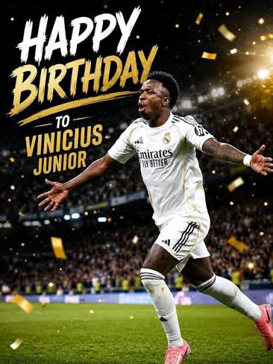 Happy Birthday to Real Madrid vice captain vinicius Junior enjoy your new age bro