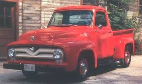 Image result for Medium Red 1955 Truck