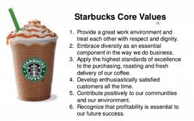 Starbucks Value Mission Statement Corporate Values Mission