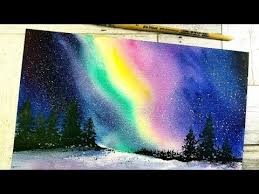 Aurora Borealis Watercolor Painting Easy Watercolorpainting Aurora Youtube Aurora Borealis Painting Watercolor Paintings Easy Watercolor Paintings