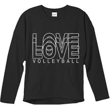 Stocked Products Love Volleyball Glitter Crew Sweatshirt