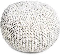 Black And White Ottoman Pouf One Kings Lane Kelli Knitted Pouf White Knitted Pouf White Ottoman Knitted Ottoman