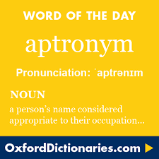Word Of The Day Aptronym Click Through To The Full Definition Audio Words Uncommon Words Unusual Words