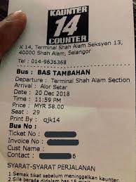 Rupanya stesen bas diseksyen 13 sudah kembali ke seksyen 17 dengan. Ticket Bas Ke Alor Star Tickets Vouchers Event Tickets On Carousell