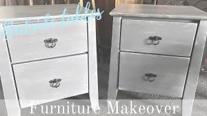 Downton grey painted 3 drawer bedside table. Furniture Makeover French Country Bedside Table Chalkpaint Dry Brush Technique Youtube
