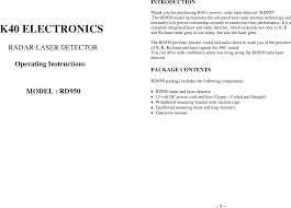 What is in the package Rd950 Radar Detector User Manual Manual Rd950 K40 20141106 Attowave