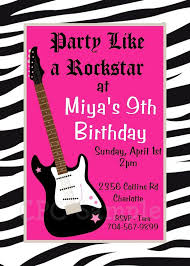 Girls Rock Star Birthday Invitations Printable Rock N Roll Guitar Party Invitation Rockstar Birthday Star Birthday Party Rock Star Party