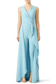 Escada Light Blue Petal Jumpsuit Jumpsuit For Wedding Guest Jumpsuit Dress Fashion