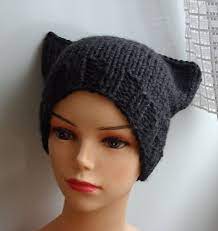 Free Kniiting Accesory Patterns Cat Ears Hat Cat Beanie Chunky Knit Winter Accessories Animals Hat Cat Cat Ears Hat Knitted Cat Cat Ear Hat Pattern