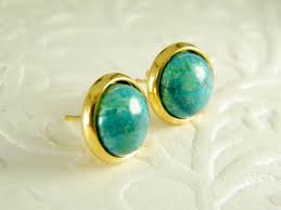 Eilat Stone Earrings Gold Stud Earrings Turquoise Gem Stone Etsy Stud Earrings Stone Earrings Gold Earrings Studs