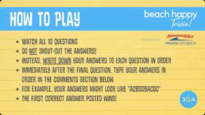 Beaches quizzes with quiz questions about chesil beach, crosby beach and pendine sands. Beach Happy Trivia Digital Graffiti Youtube