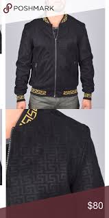 Black And Gold Bomber Jacket Mens Platini Mens Zip Up Black Gold Designer Bomber Clothes Design Fashion Fashion Design