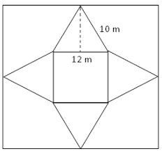 Apply glue to the bottom edges of your pyramid and attach the triangle piece to form the shape's base. Figure Below Shows The Diagram Drawn On A Square Sheet Of Paper For Constructing A Square Pyramid What Is The Length Of A Side Of The Square Sheet Of Paper Taken The Figure Drawn