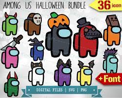 60 Among Us Halloween Bundle Svgamong Us Shirt Svgamong Us Etsy Print Decals Svg Halloween
