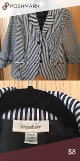 Dress Barn 14w 16w Striped Light Weight Blazer Three Quarter Length Sleeves Stretchy Great For Summer Layering Dress Barn Dress Barn Dresses Striped Dresses