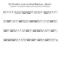 Pdf sheets download is free. Pat Petrillo S Learn To Read Rhythms Better Sheet Music For Drum Group Solo Download And Print In Pdf Or Midi Free Sheet Music Musescore Com