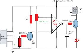 Simplă Diagramă De Circuit Utilizand Senzorul Pir Electronics Projects Electronic Circuit Design Circuit Diagram
