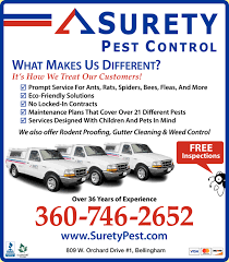 I called this company over a we have trained and certified service technicians providing unparalleled professional pest control services to home and business owners throughout. Surety Pest Control Bellingham Wa Whatcom Local