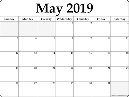 Blank May 2019 Calendar Template Calendar Word Editable Calendar Calendar 2019 Printable
