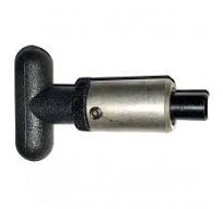 SBDs Pull Pin - 1" Diameter x 1-1/2" Length Weld-On Steel Barrel || 1/2"  Diameter Steel Spring-Loaded Zinc Plated Plunger || Black Plastic T-Handle  ...