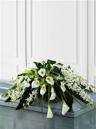 Calla Lily And Orchid Casket Spray Casket Sprays Funeral Floral Arrangements Casket Flowers